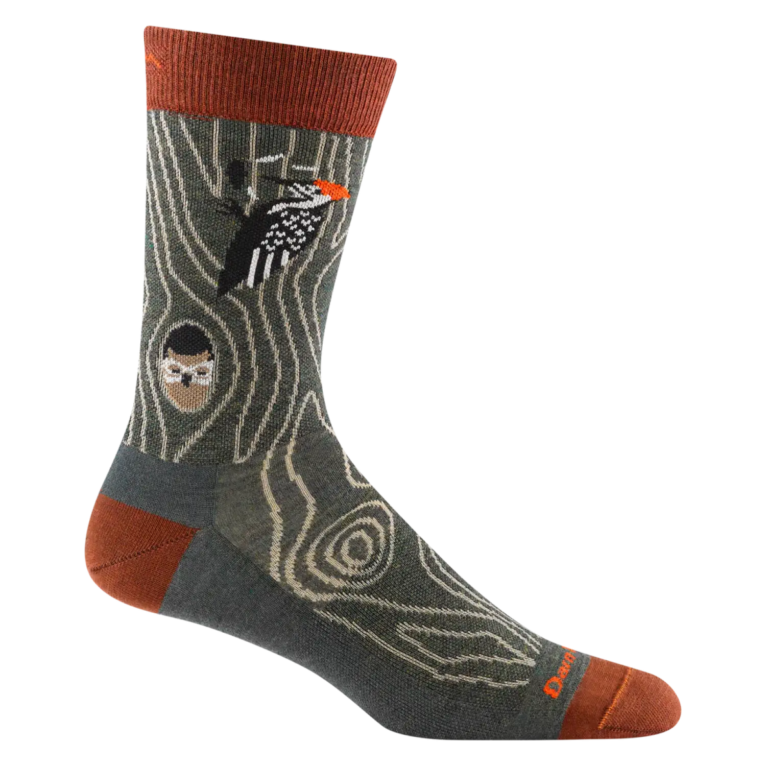 Darn Tough Men's Woody Crew Lightweight Lifestyle Sock shown in the Forest color option.