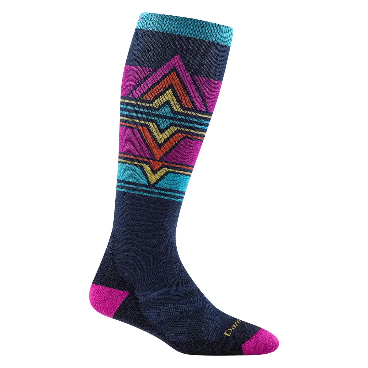 Darn Tough Women's Echo Over-the-Calf Midweight Ski & Snowboard Sock shown in the Eclipse color option.