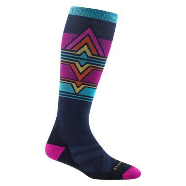 Darn Tough Women's Echo Over-the-Calf Midweight Ski & Snowboard Sock shown in the Eclipse color option.