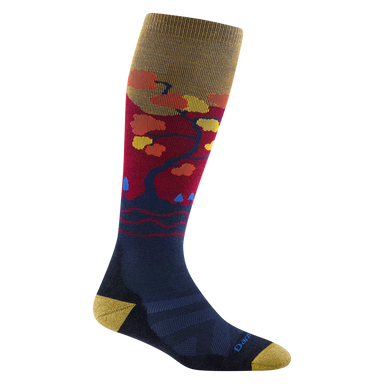 Darn Tough Womens's Enchanted Over-the-Calf Midweight Ski & Snowboard Sock shown in the Autumn design.