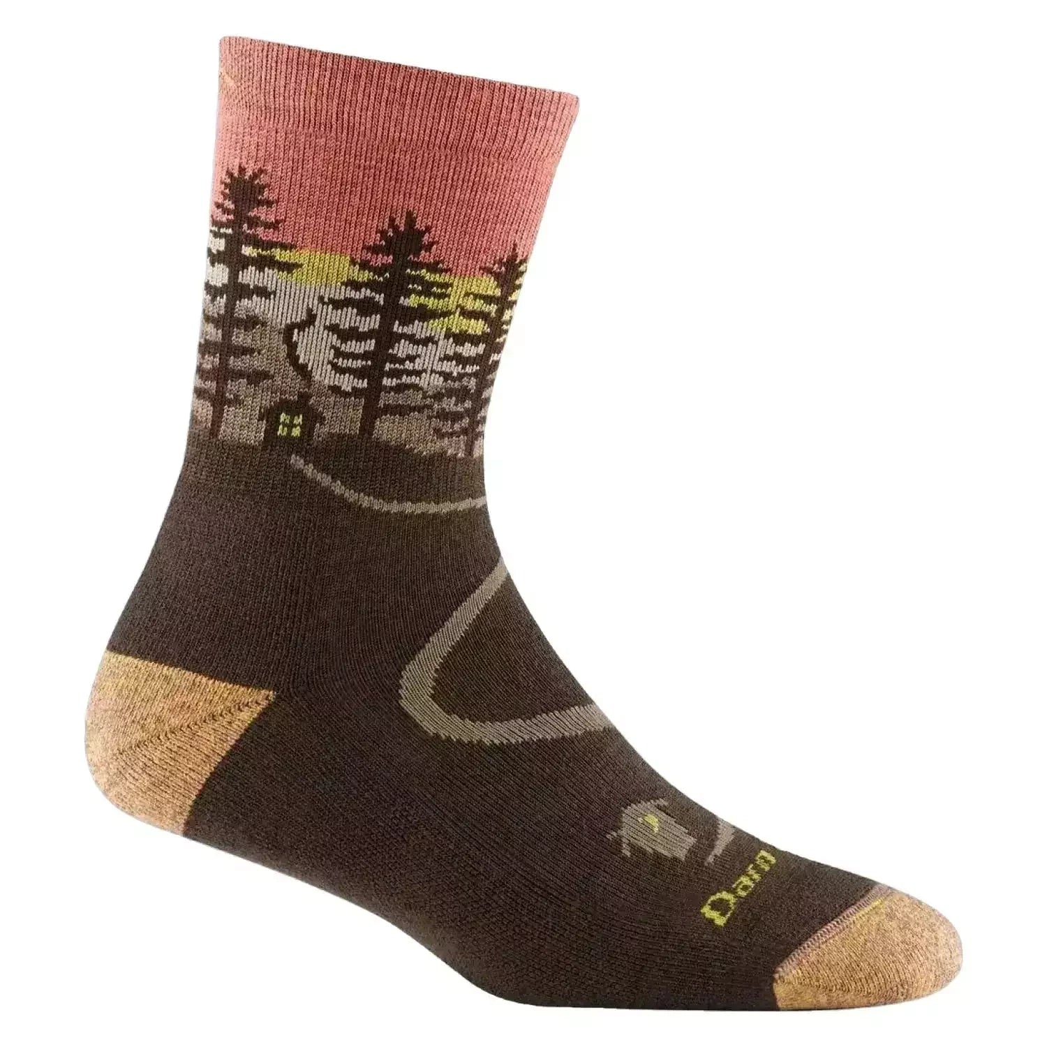 Darn Tough W's Northwoods Micro Crew Midweight Hiking Sock, Earth, side view 