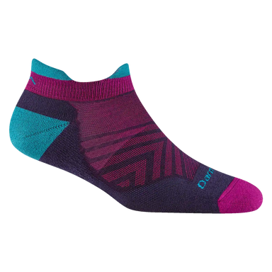 Darn Tough Women's Run No Show Tab Cushioned Ultra-Lightweight Running Socks in Blackberry, side view 