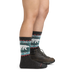 Darn Tough Women's Vanna Grizzle Boot Midweight Hiking Sock shown in the Charcoal color option. Shown on model. 