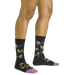 Darn Tough Women's Blossom Crew Lightweight Lifestyle Sock shown in the Charcoal color option. Shown on model.