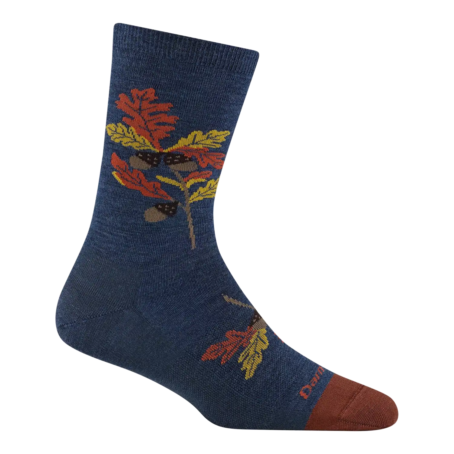 Darn Tough Women's Blossom Crew Lightweight Lifestyle Sock in oak denim, side view