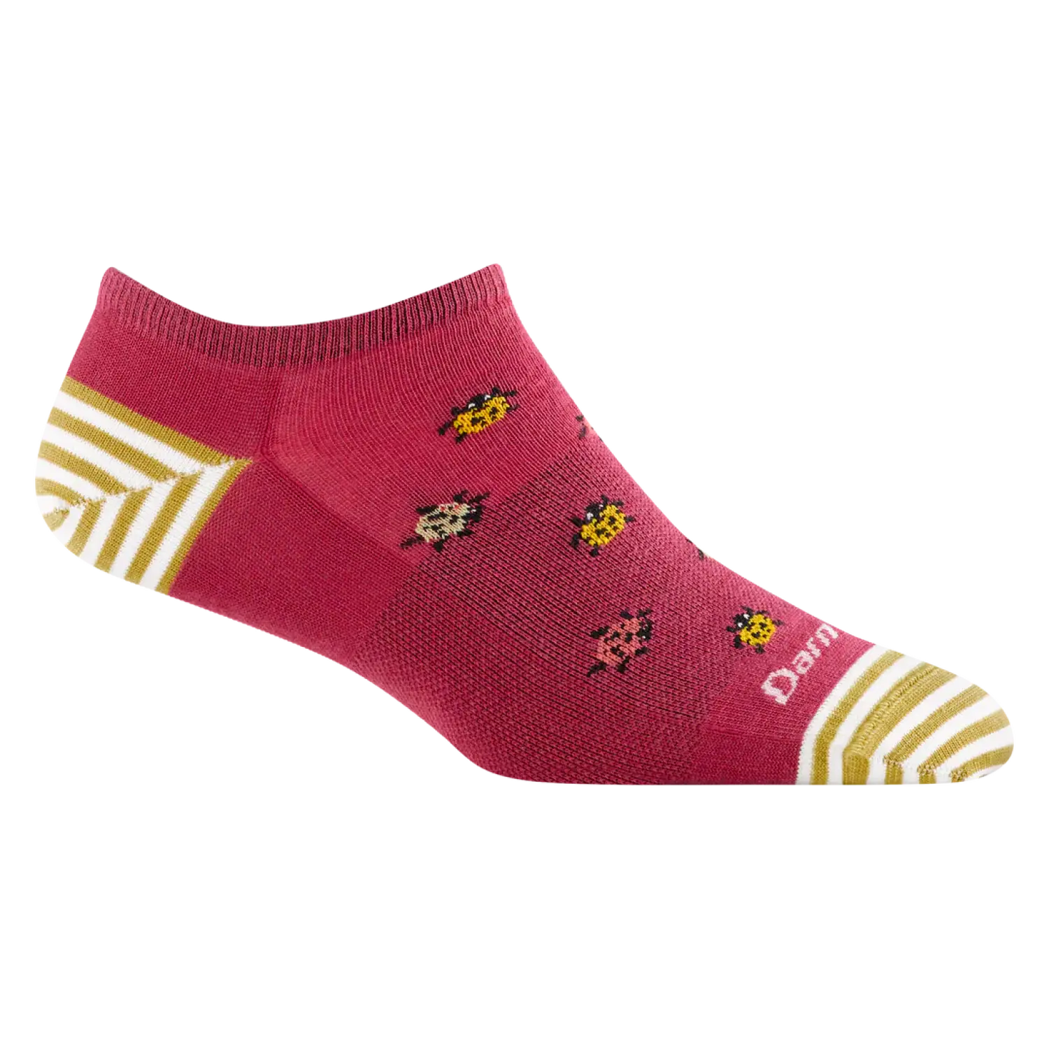 Darn Tough Women's Lucky Lady No Show Lightweight Lifestyle Sock shown in the Cranberry color option.
