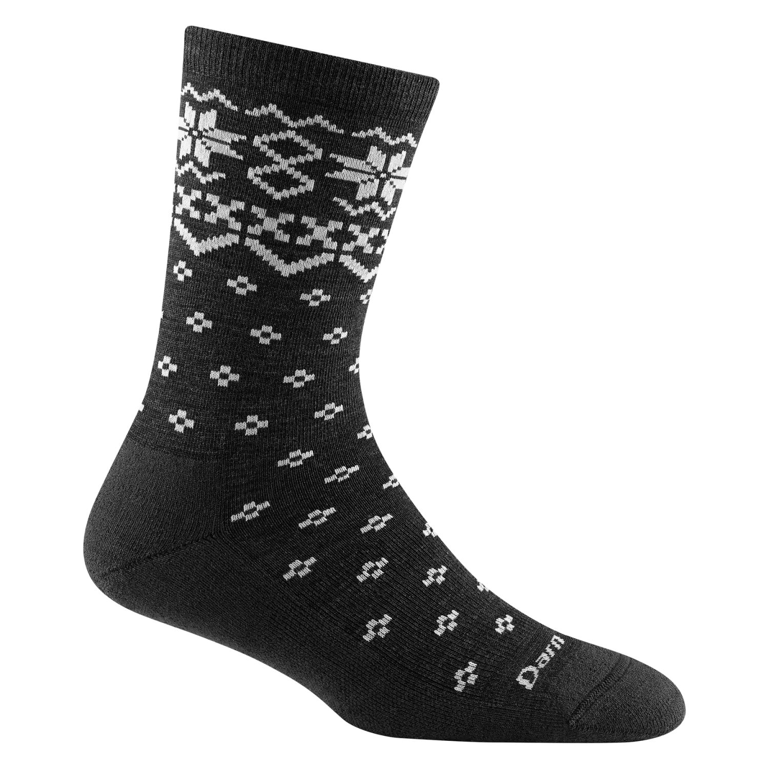 Darn Tough Women's Shetland Crew Lightweight Lifestyle Sock shown in the Charcoal color option.