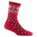 Darn Tough Women's Shetland Crew Lightweight Lifestyle Sock shown in the Cranberry color option.