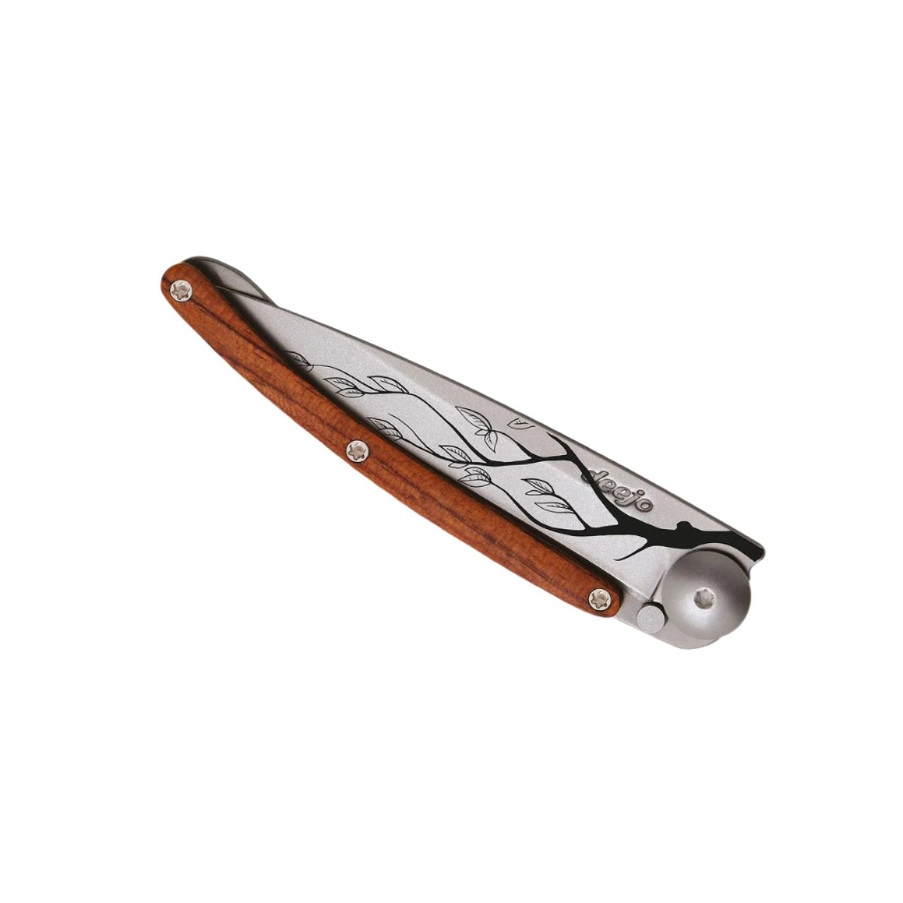 deejo 27g coral wood tree knife closed view