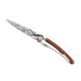 deejo 27g coral wood tree knife front flat open view