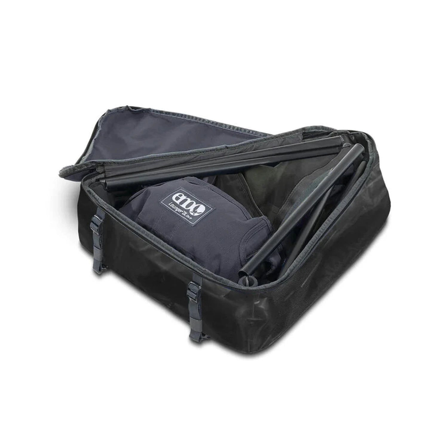 ENO Lounger™ DL Mesh Chair in slate grey, packed open bag view