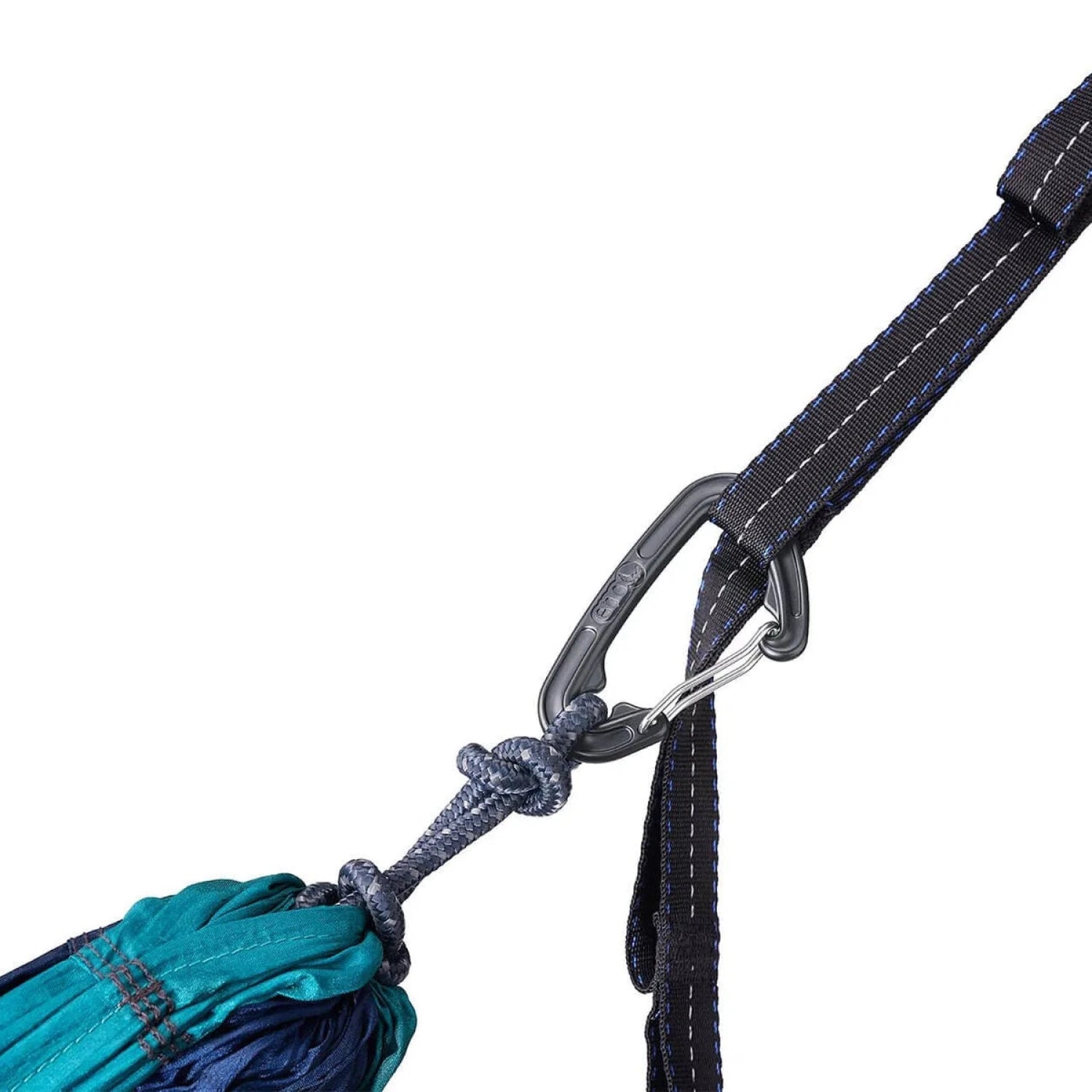 ENO DoubleNest® Hammock Print, carabiner & strap detail View