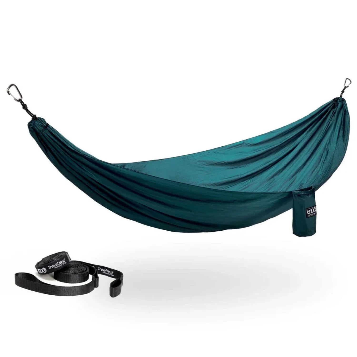 ENO TravelNest™ Hammock + Straps Combo in marine, hanging with straps