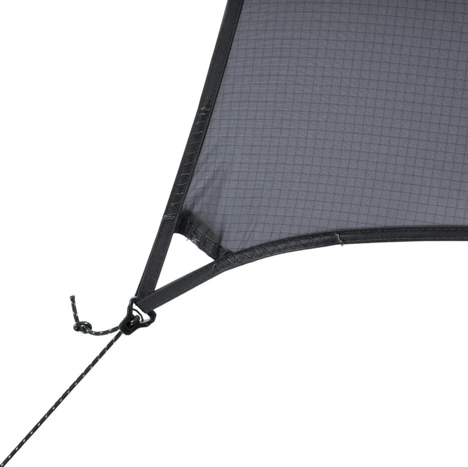 ENO DryFly™ Rain Tarp in charcoal, line loop detail view