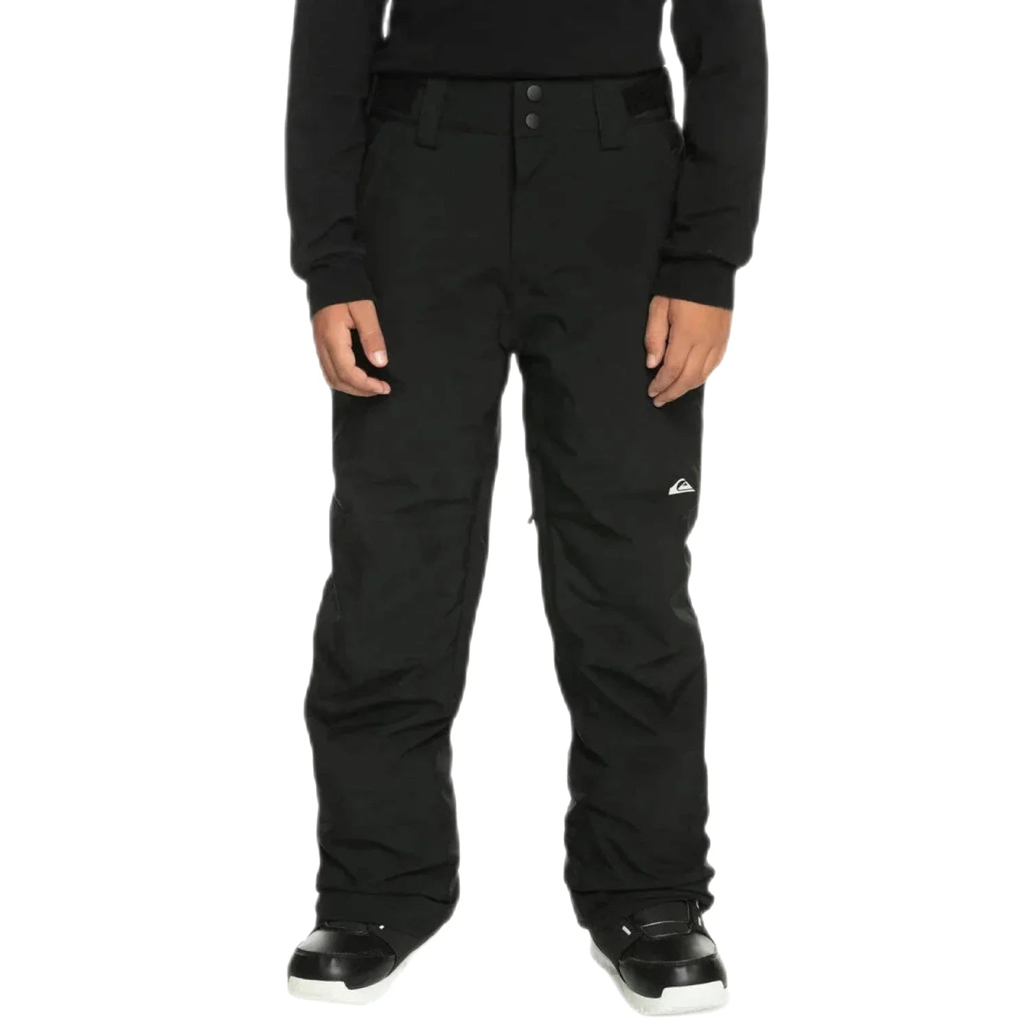 Quiksilver Kid's Estate Snow Pants in black, on model front view