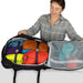 Osprey Fairview™ 55 Travel Pack in black, packed unzipped
