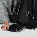 Osprey Fairview™ 55 Travel Pack in black, back panel unzipped