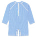 Feather 4 Arrow Baby Cali Rashguard Surf Suit in marina blue stripe, back view