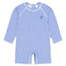 Feather 4 Arrow Baby Cali Rashguard Surf Suit in marina blue stripe, front view