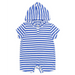 Feather 4 Arrow Baby Finn Romper in marina blue stripe, front view