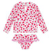 Feather 4 Arrow Baby Sandy Toes Rashguard Swim Set in strawberries multi, back view