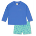 Feather 4 Arrow Baby Surfs Up Rashguard Set in aqua crystal, front view