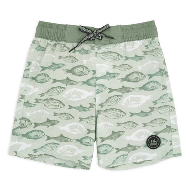 Feather 4 Arrow Boy's Classic Boardshort in sage, front view