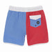 Feather 4 Arrow Boy's Scallop Boardshort in true red, back view
