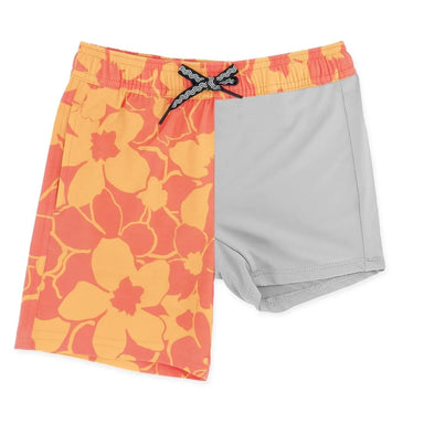 Feather 4 Arrow Boy's Volley Trunk in melon, front liner detail view