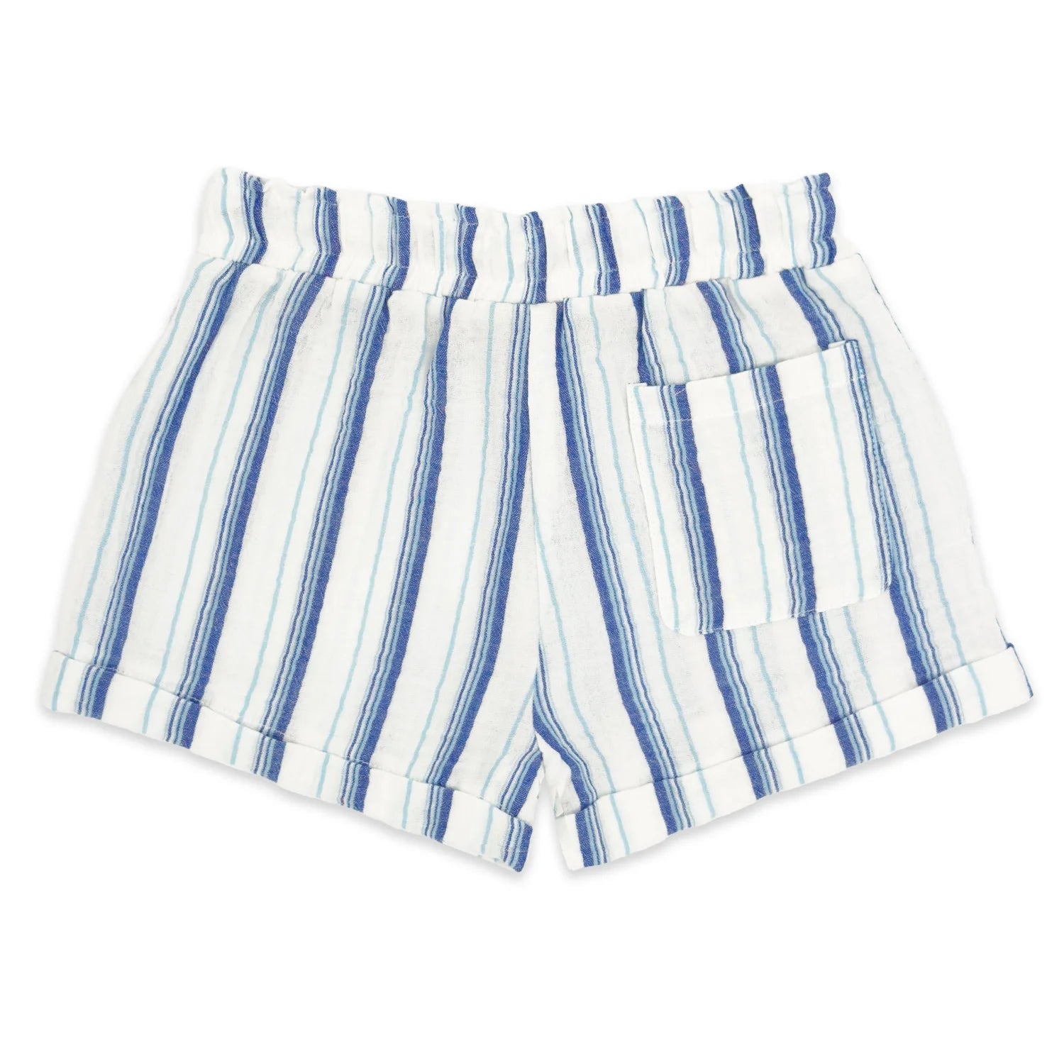 Feather 4 Arrow Girl's Salty Short in marina stripe, back view