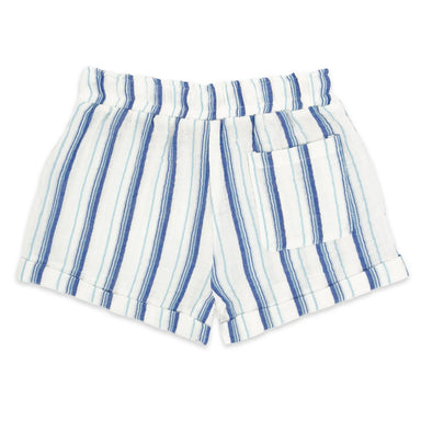 Feather 4 Arrow Girl's Salty Short in marina stripe, back view