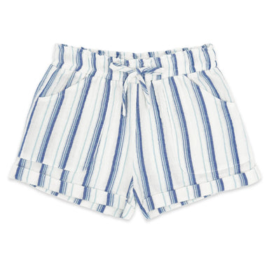 Feather 4 Arrow Girl's Salty Short in marina stripe, front view