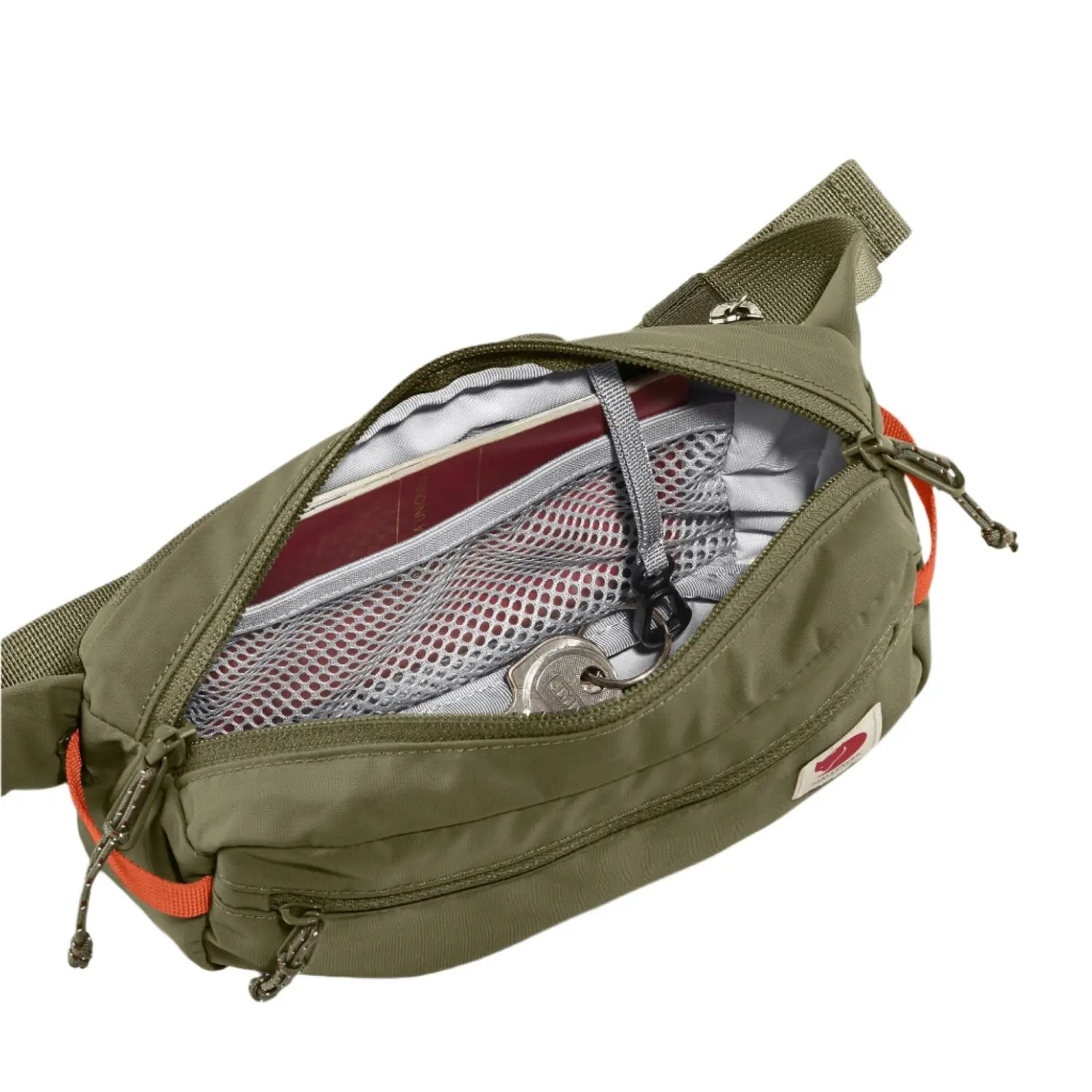 fjallraven high coast hip pack in green open inside