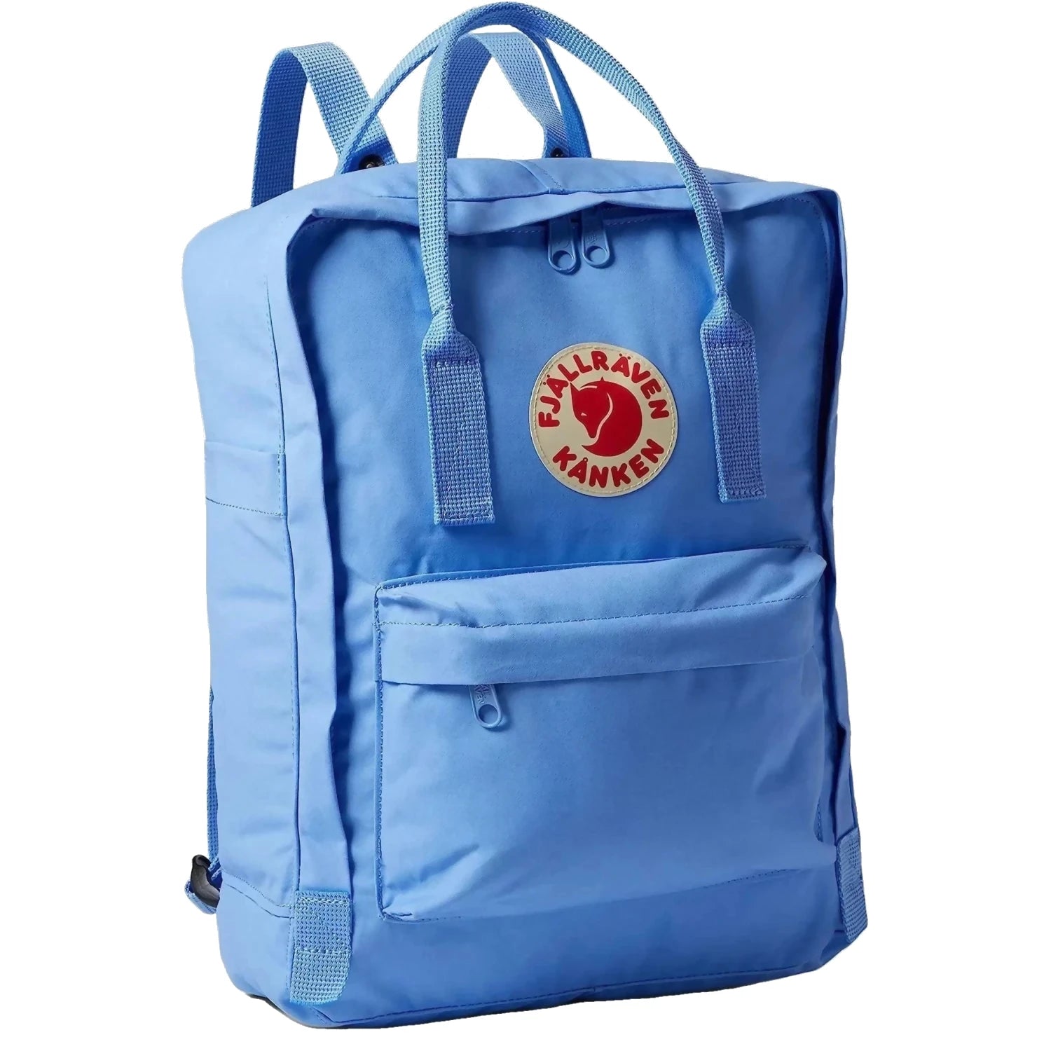 Fjallraven Kanken Backpack, ultramarie  color, front view.