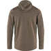 Fjallraven Men's Keb Fleece Hoodie shown in the Suede Brown color option. Back view.