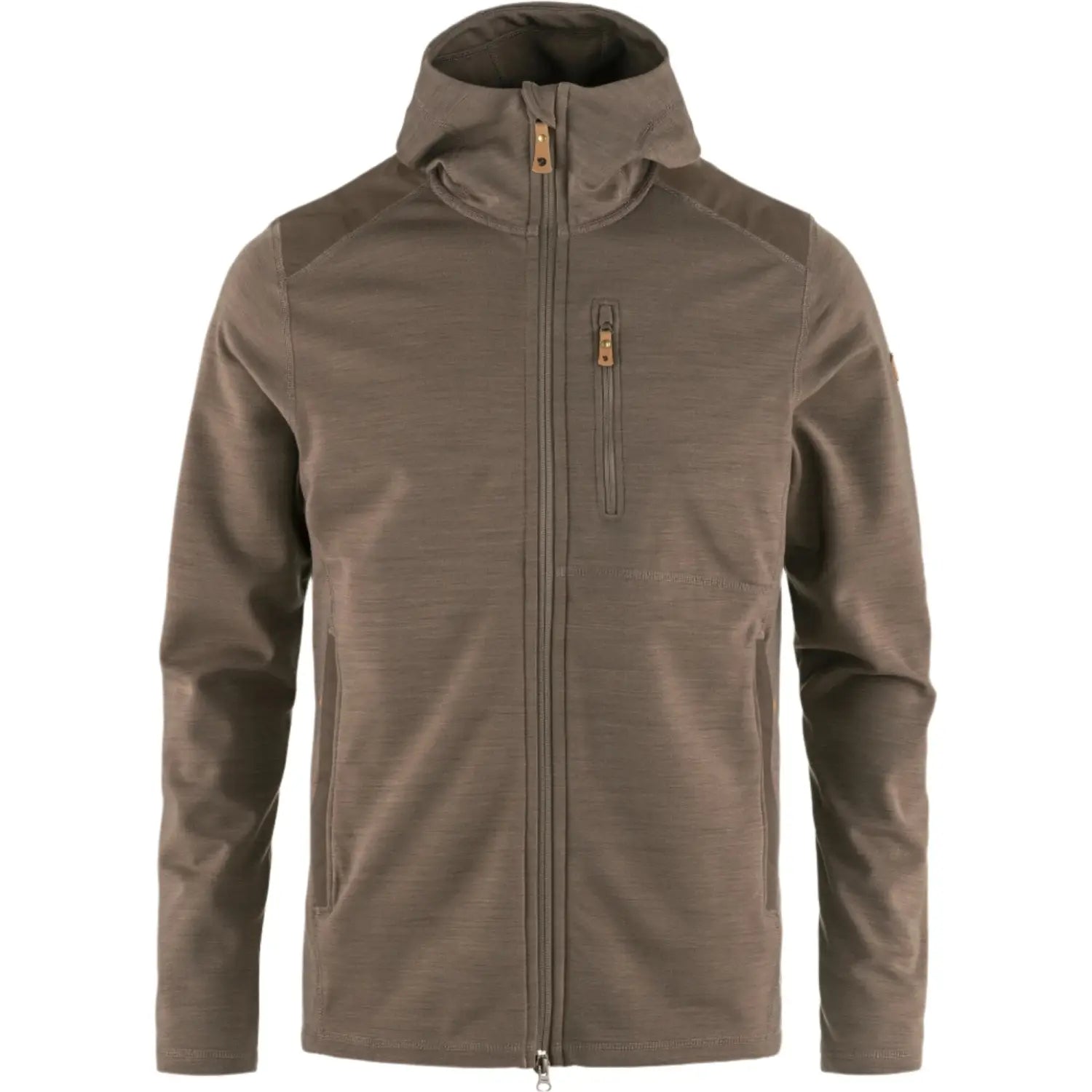 Fjallraven Men's Keb Fleece Hoodie shown in the Suede Brown color option.