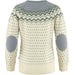 Fjällräven Women's Övik Knit Sweater shown in the Chalk White / Flint Grey color option. Back view. 