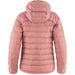 fjallraven womens expedition pack down hoodie in dusty rose color back view