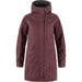 fjallraven womens kiruna padded parka jacket in port color front flat view