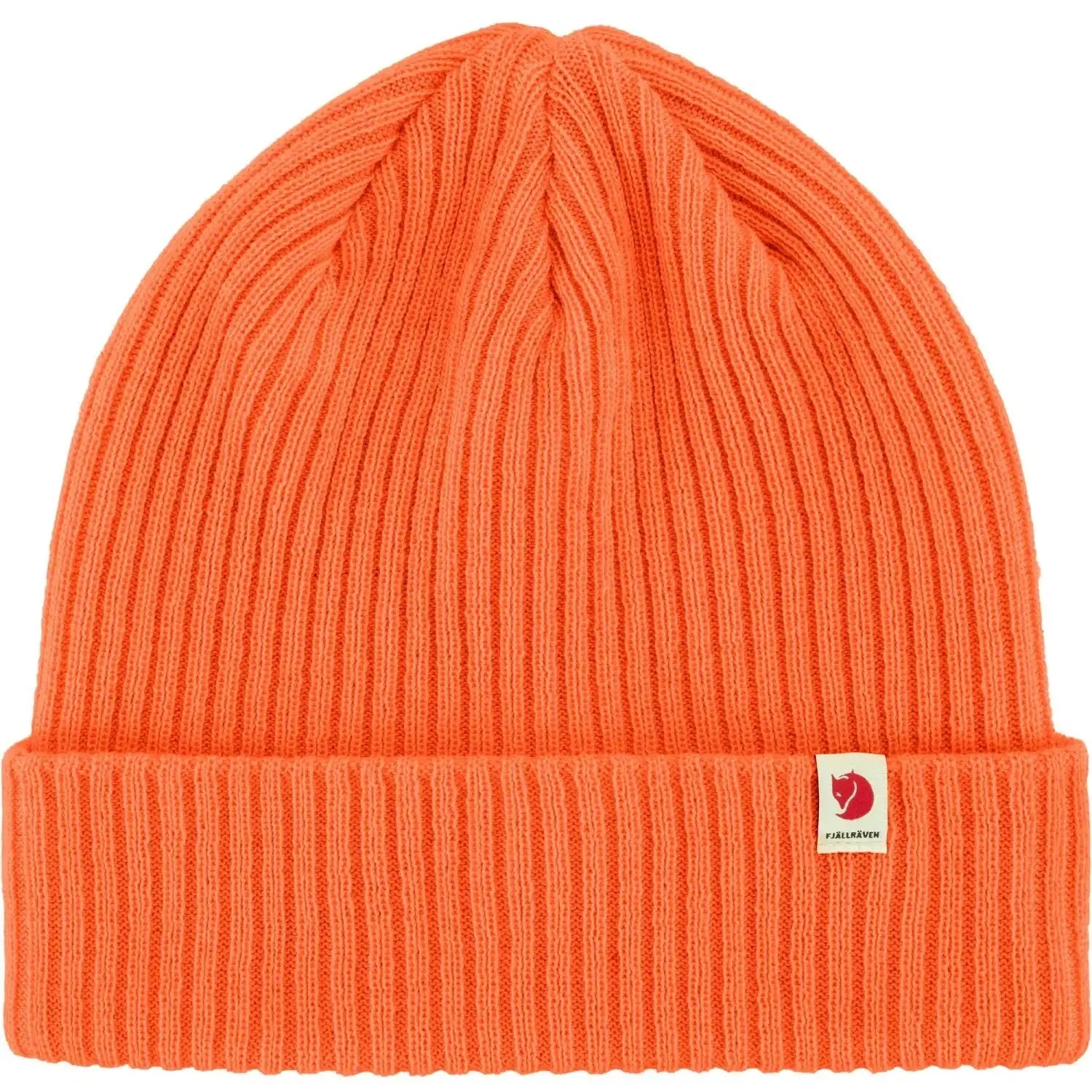 Fjällräven Rib Hat shown in the Safety Orange color option. Flat view.