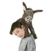 Folkmanis Baby Donkey Hand Puppet, on model's head