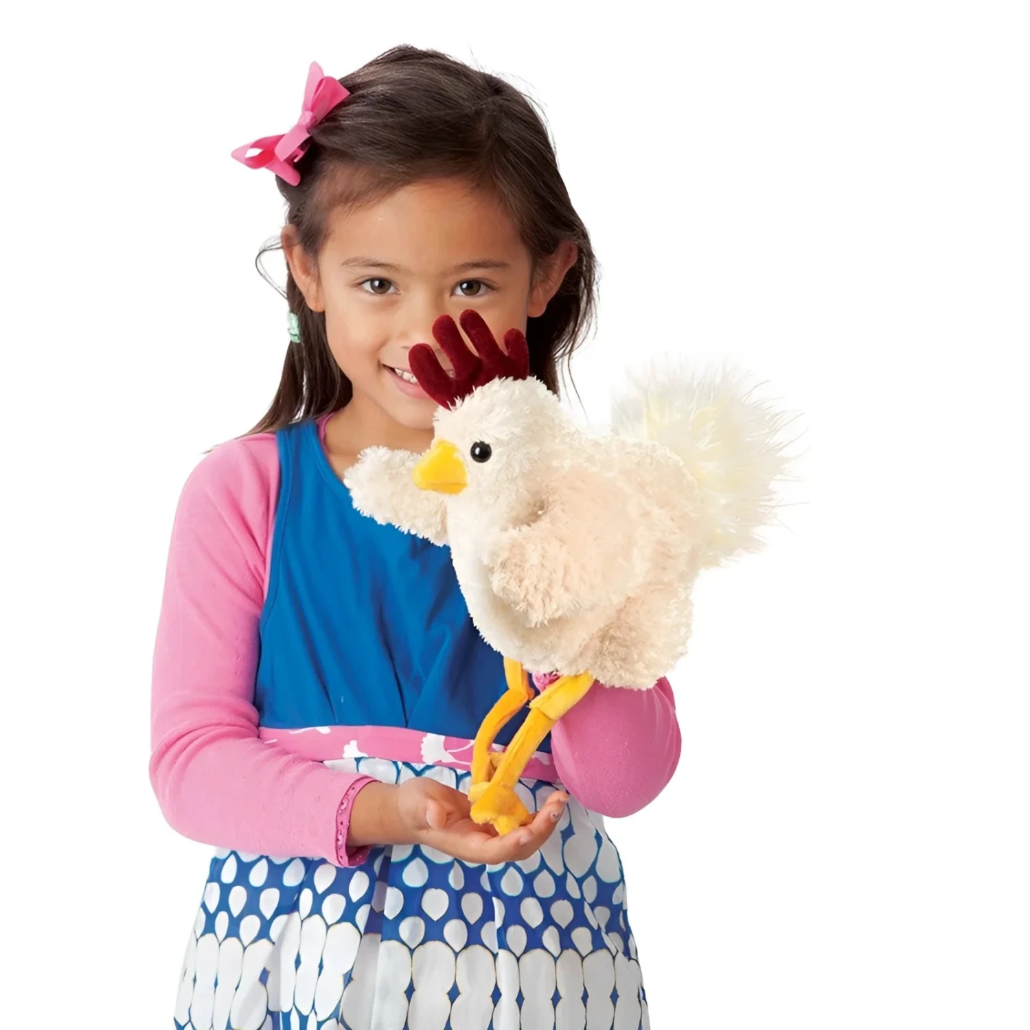 Folkmanis Funky Chicken Hand Puppet, with model