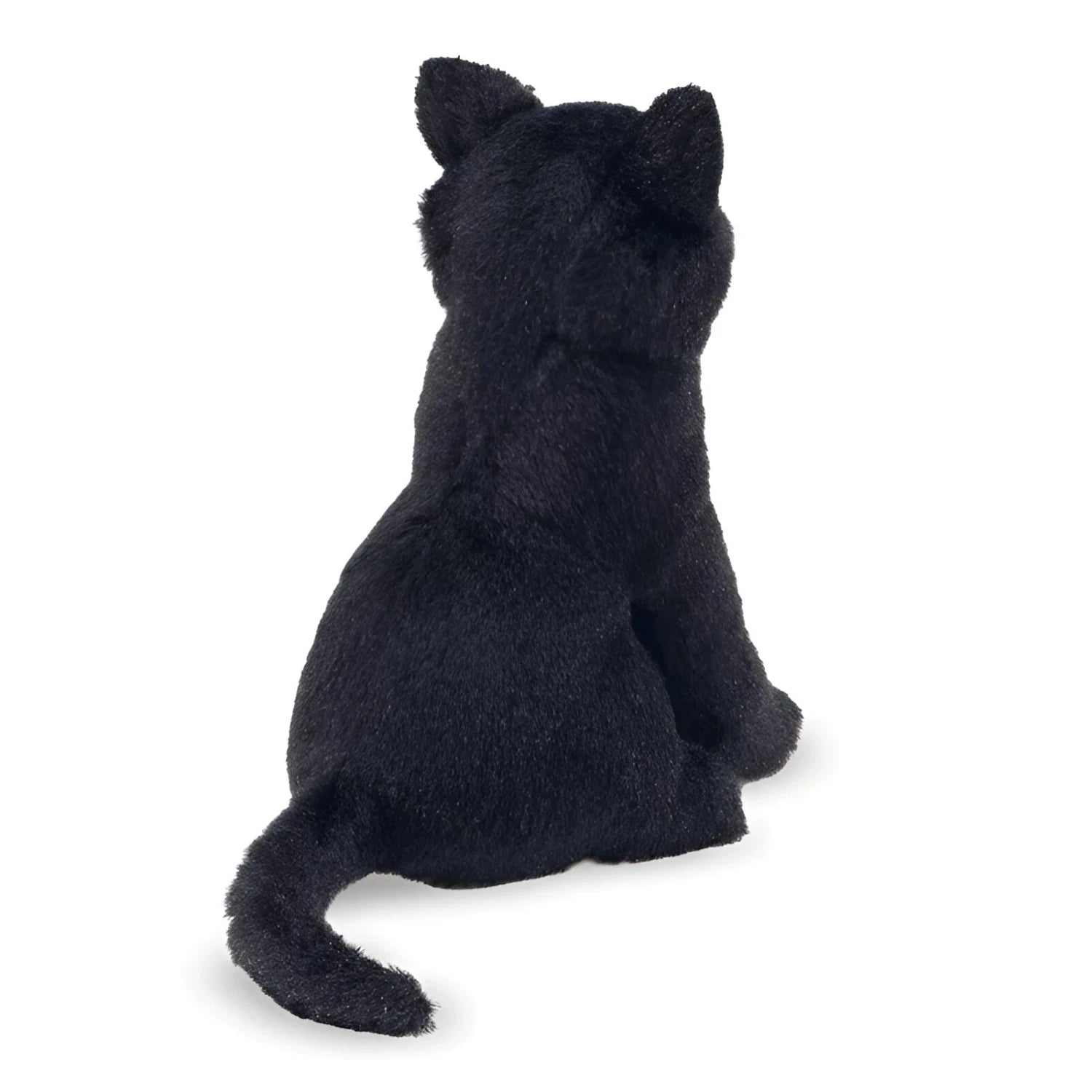 Folkmanis Mini Black Cat Finger Puppet, back view