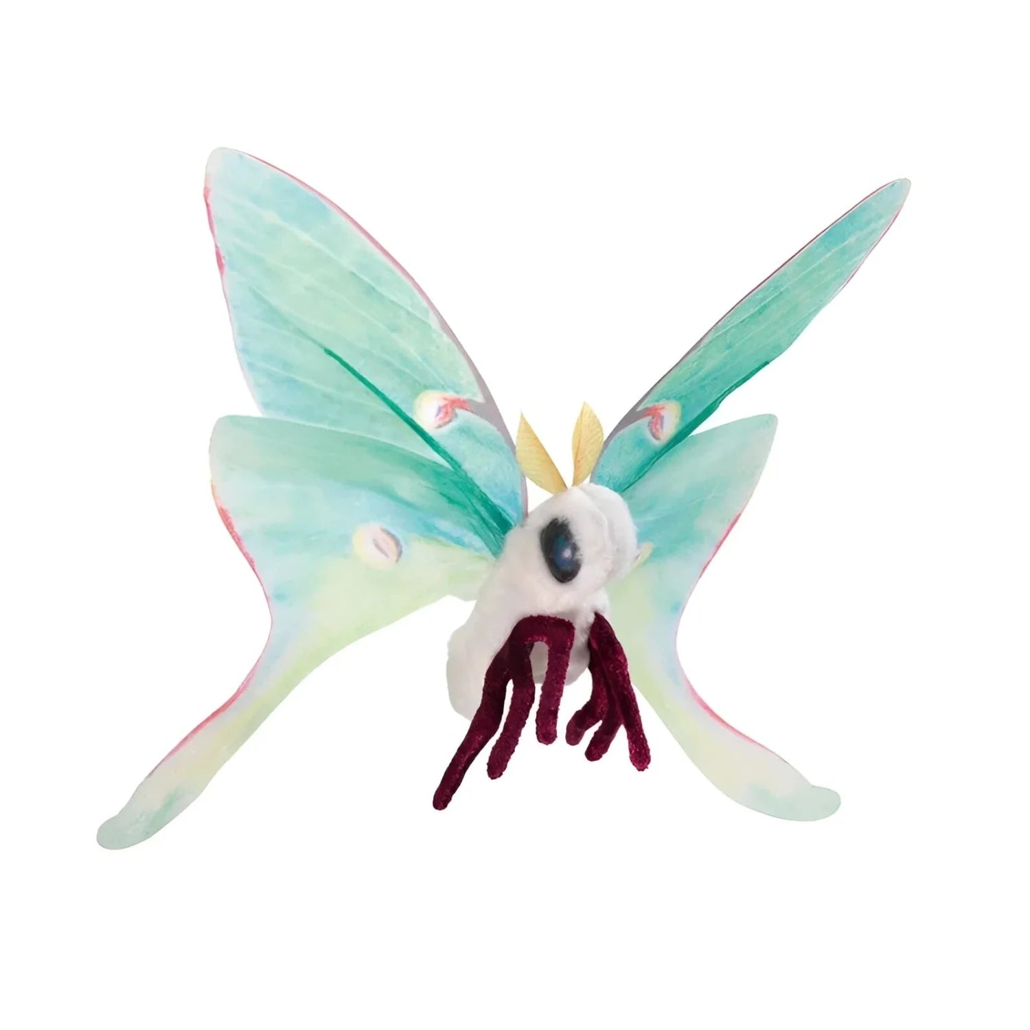 Folkmanis Mini Luna Moth Finger Puppet front view