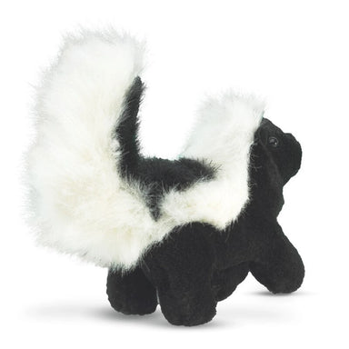 Folkmanis Mini Skunk Puppet, back view. 