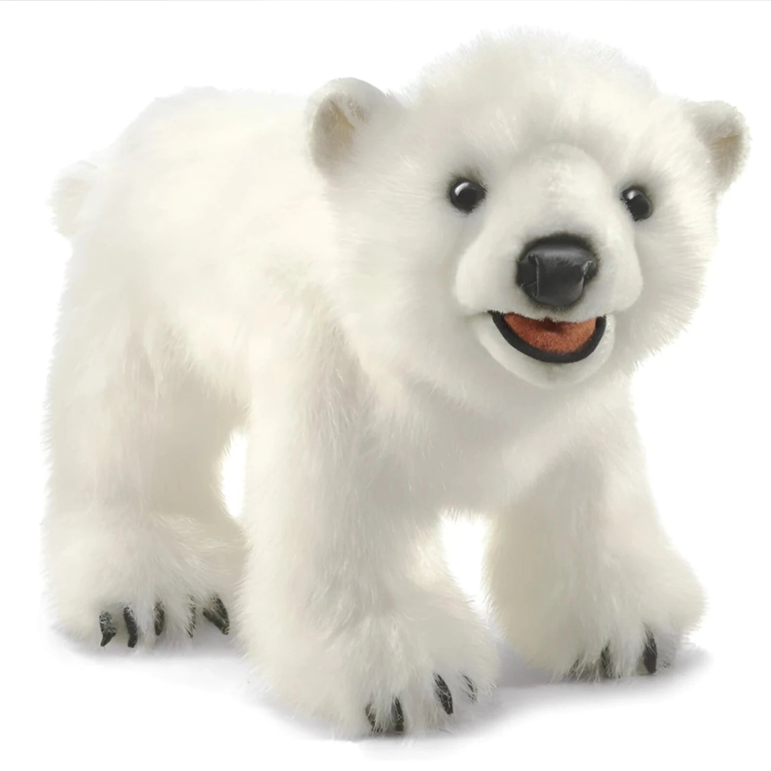 Folkmanis Polar Bear Cub Hand Puppet, front view