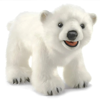 Folkmanis Polar Bear Cub Hand Puppet, front view