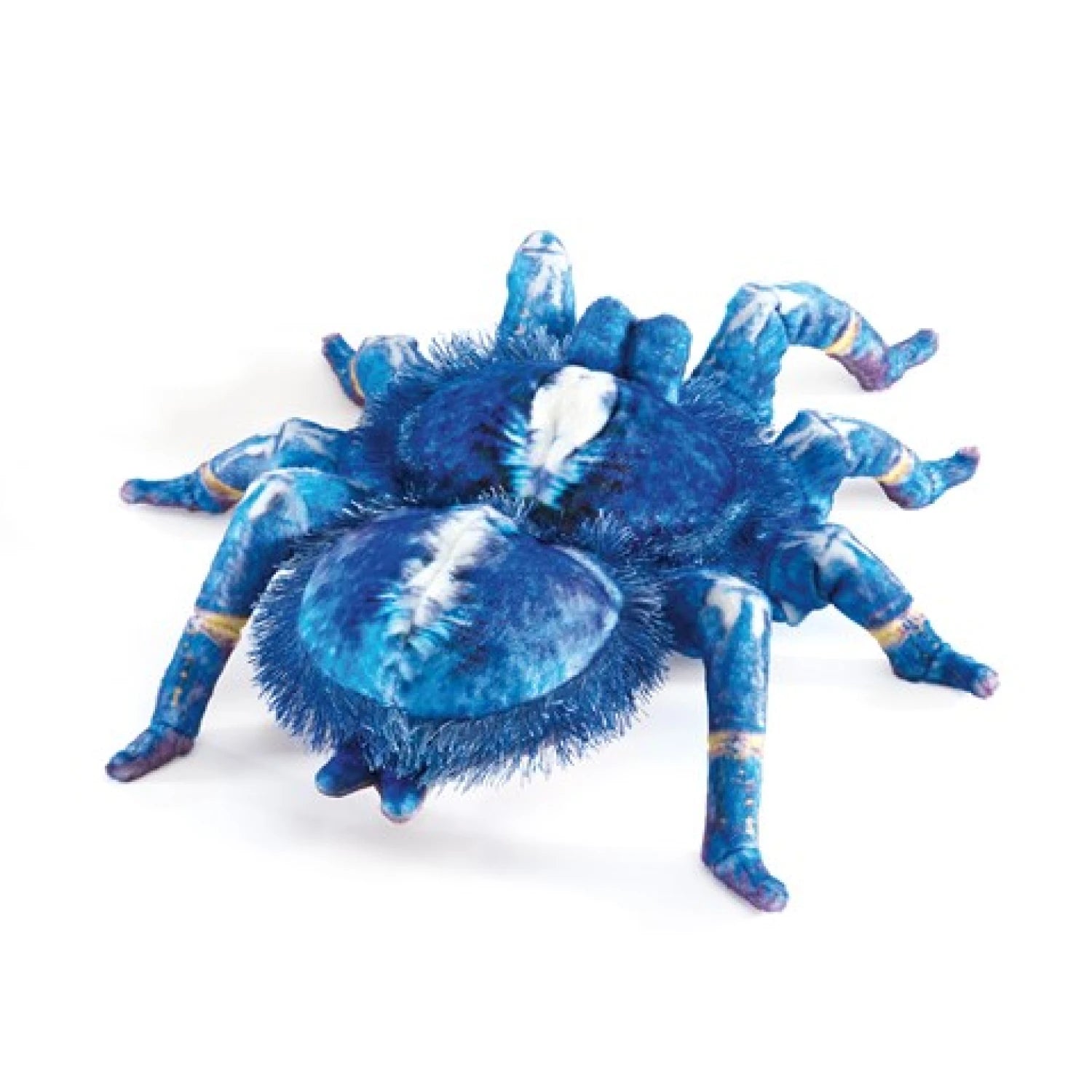 folkmanis blue tarantula puppet back flat view