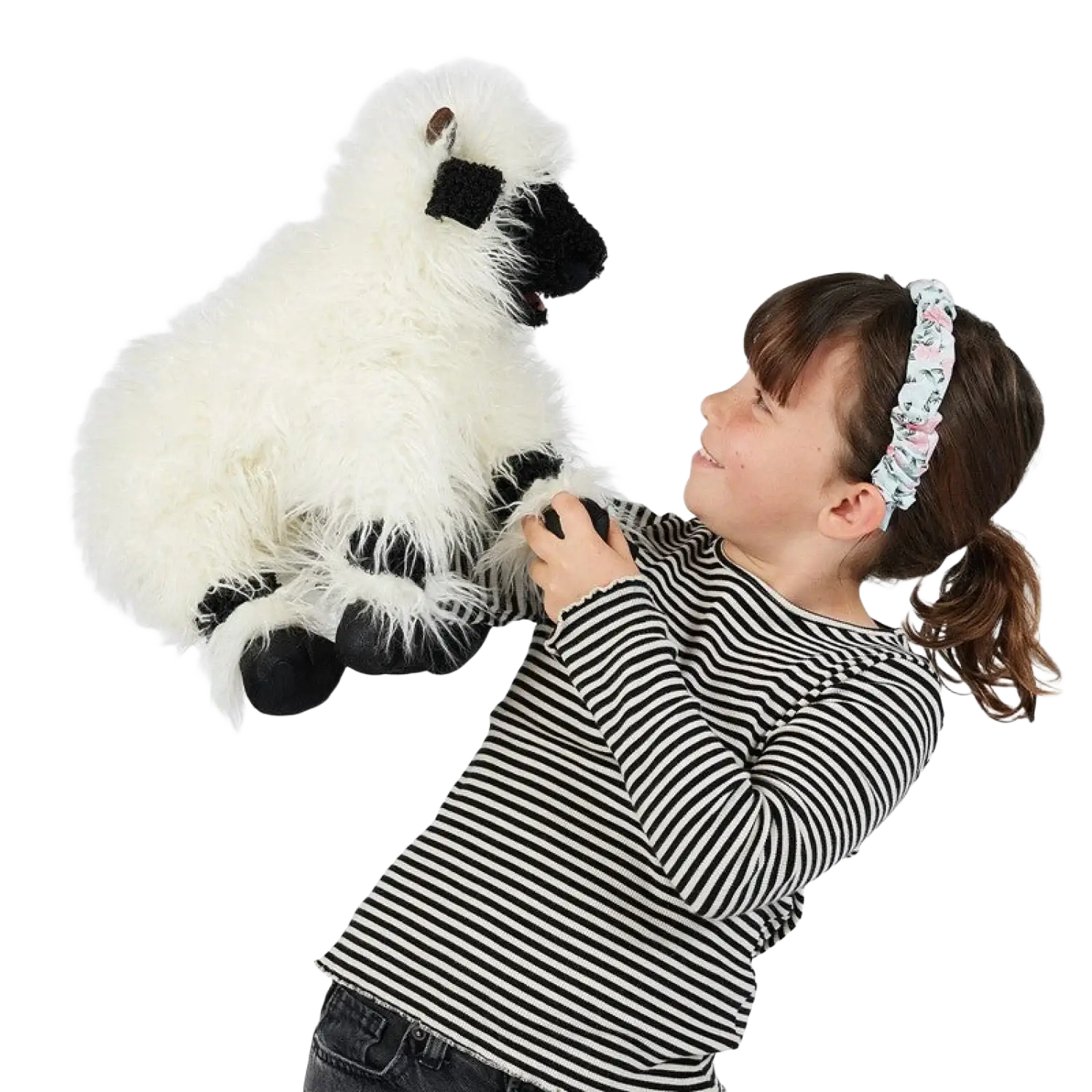 Folkmanis Valais Blacknose Sheep Hand Puppet, model view