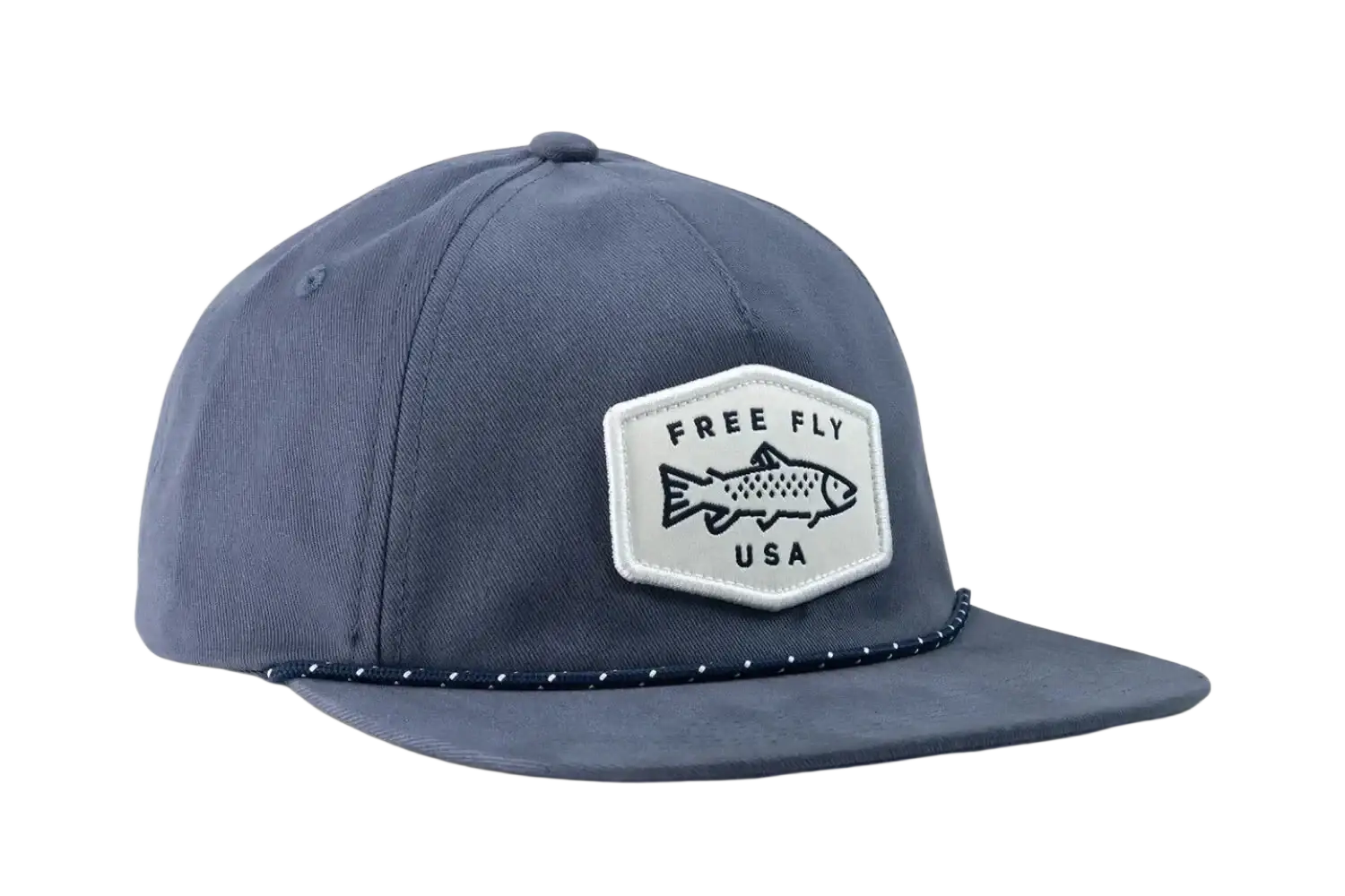 Free Fly Freshwater Flat Brim Hat, Navy front view